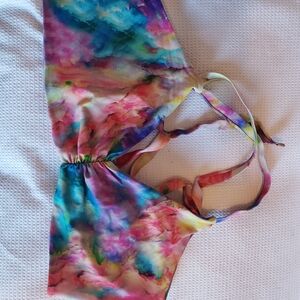 Colorful Tie-Dye Bikini Top